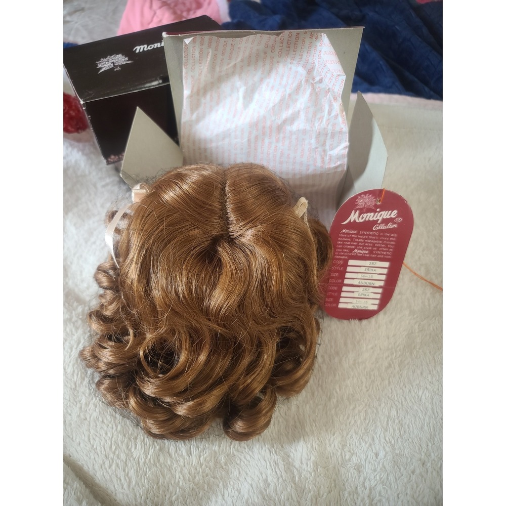 Monique Collection Erika Doll Wig Size 14-15 Auburn Synthetic Curls 257 NEW